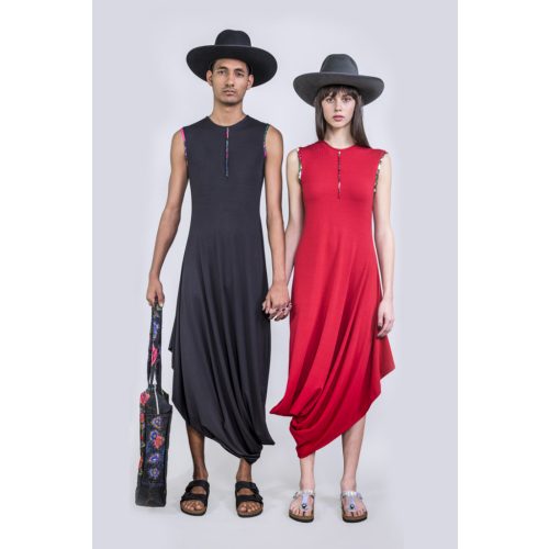 Romani Unisex Asymmetric Maxidress